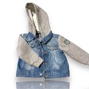 Like new guess denim jacket with hood​